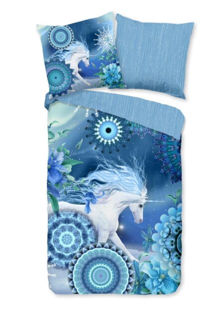 HIP Dekbedovertrek "Lumi" - Blauw - (155x220 cm) - 100% Katoen