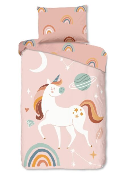 Good Morning Kinderdekbedovertrek "Unidance" - Roze - (140x200 cm) - 100% Katoen