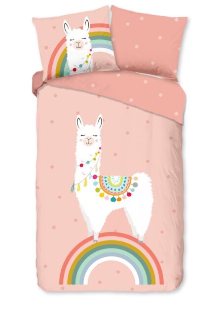 Good Morning Kinderdekbedovertrek "Llama" - Multi - (135x200 cm) - 100% Katoen