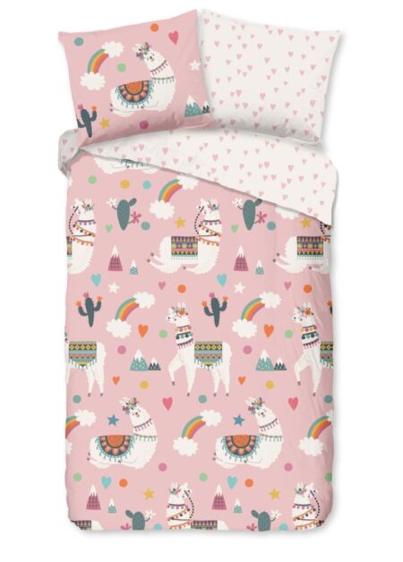 Pure Kinderdekbedovertrek "Paca" - Roze - (140x220 cm) - 100% Polyester