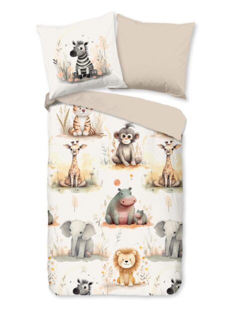 Pure Kinderdekbedovertrek "Pete" - Bruin - (135x200 cm) - 100% Polyester