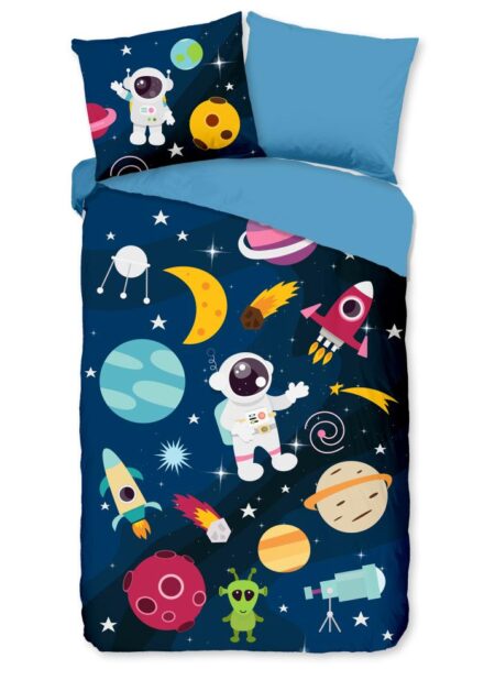 Pure Kinderdekbedovertrek "Planets" - Multi - (140x220 cm) - 100% Polyester