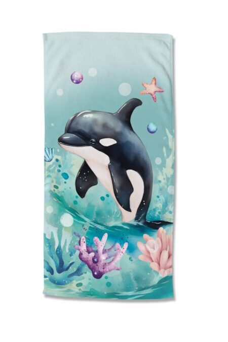Good Morning Kinderstrandlaken "Splash" - Groen - (75x150 cm) - 100% Polyester
