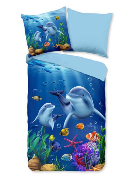 Pure Kinderdekbedovertrek "Mare" - Blauw - (135x200 cm) - 100% Polyester