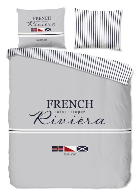 Pure Dekbedovertrek "French" - Grijs - (200x220 cm) - 100% Polyester