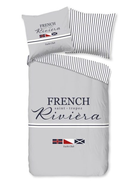 Pure Dekbedovertrek "French" - Grijs - (155x220 cm) - 100% Polyester