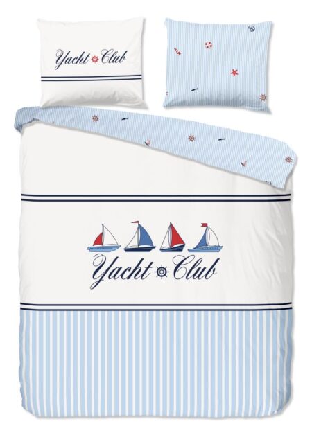 Good Morning Dekbedovertrek "Yachtclub" - Blauw - (240x220 cm) - 100% Katoen