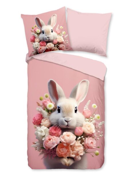 Pure Kinderdekbedovertrek "Cathy" - Roze - (135x200 cm) - 100% Polyester