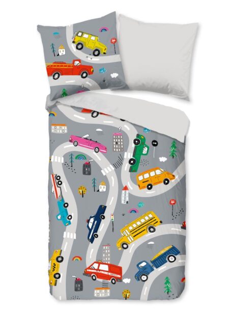 Pure Kinderdekbedovertrek "Voyage" - Grijs - (135x200 cm) - 100% Polyester