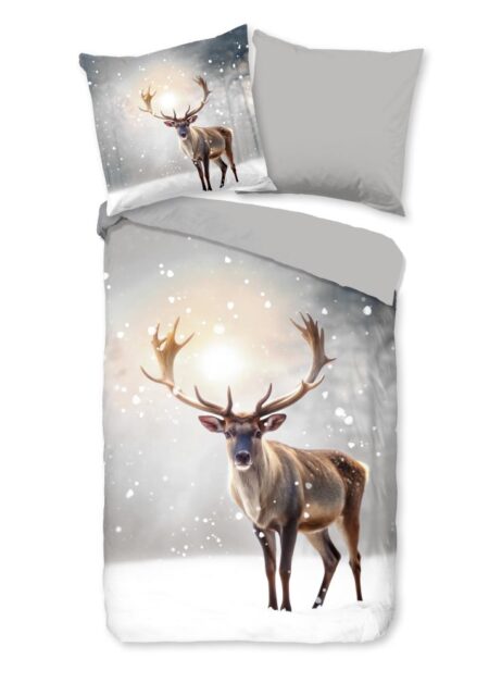 Pure Dekbedovertrek "Jeppe" - Grijs - (135x200 cm) - 100% Polyester