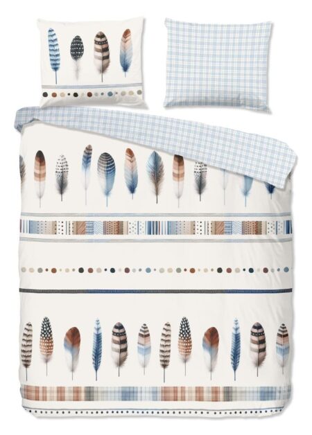 Good Morning Dekbedovertrek "Niba" - Blauw - (260x220 cm) - 100% Katoen