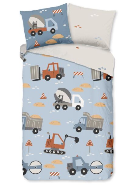 Good Morning Kinderdekbedovertrek "Mack" - Blauw - (140x220 cm) - 100% Katoen