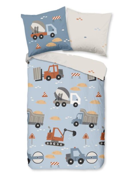 Good Morning Kinderdekbedovertrek "Mack" - Blauw - (135x200 cm) - 100% Katoen