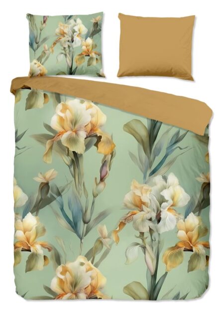 Good Morning Dekbedovertrek "Iris" - Groen - (200x220 cm) - 100% Katoen