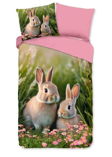 Pure Kinderdekbedovertrek "Izzy" - Groen - (140x220 cm) - 100% Polyester