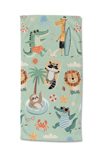 Good Morning Kinderstrandlaken "Soleil" - Groen - (75x150 cm) - 100% Polyester