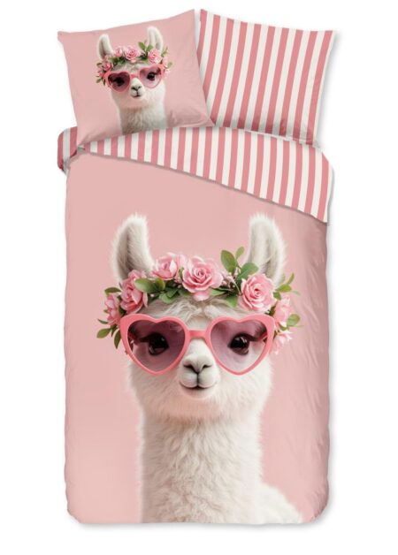 Pure Kinderdekbedovertrek "Moni" - Roze - (140x220 cm) - 100% Polyester
