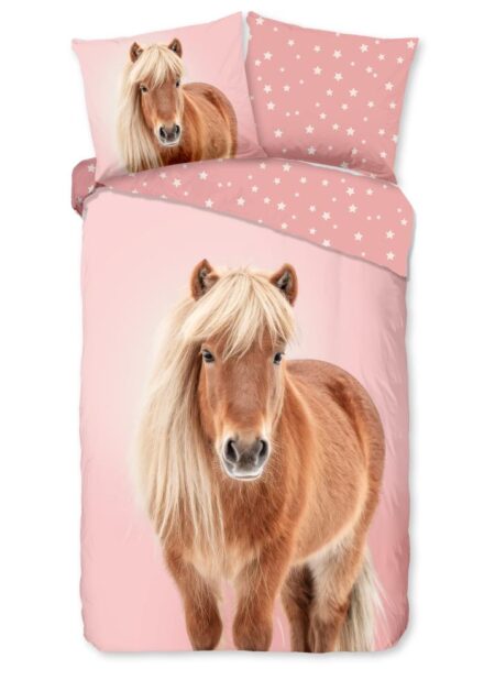 Good Morning Kinderdekbedovertrek "Caitlin" - Roze - (140x220 cm) - 100% Katoen