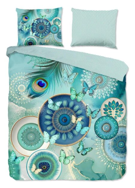 HIP Dekbedovertrek "Claudine" - Groen - (240x220 cm) - 100% Katoen