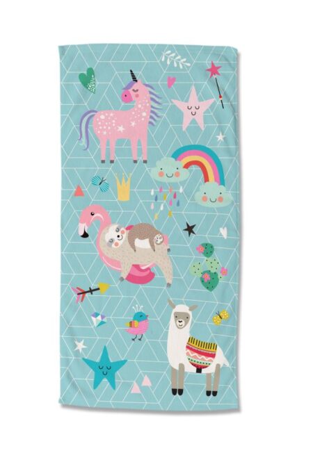 Good Morning Kinderstrandlaken "Moody" - Blauw - (75x150 cm) - 100% Polyester