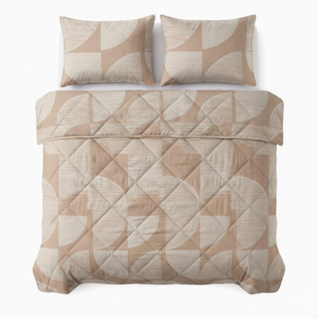 Dreamhouse Lazy dekbed Modern Geo Zand Met Kussenslopen 200 x 220 cm