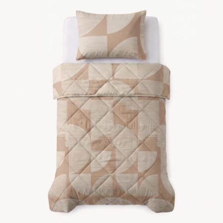 Dreamhouse Lazy dekbed Modern Geo Zand Met kussensloop 140 x 220 cm