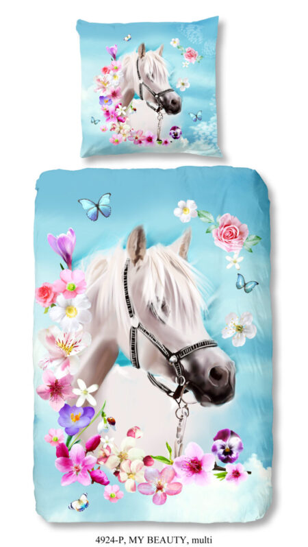 Good Morning Kinderdekbedovertrek "paard" - Multi - (135x200 cm) - Katoen