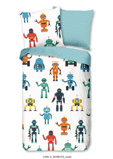 Good Morning Kinderdekbedovertrek "robots" - Multi - (135x200 cm) - Katoen