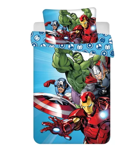 Marvel Avengers peuterdekbedovertrek lichtblauw 100 x 135 cm 40 x 60 cm