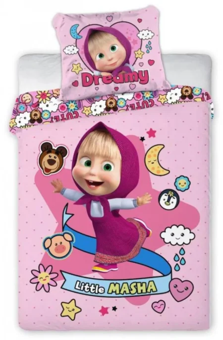 Masha en de Beer peuterdekbedovertrek Little Masha - 100 x 135 cm - Katoen