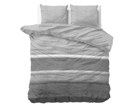 Sleeptime Flanel Stone Stripe Grijs 200 x 200/220 cm