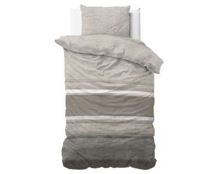 Sleeptime Flanel Stone Stripe Taupe 140 x 200/220 cm
