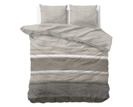 Sleeptime Flanel Stone Stripe Taupe 200 x 200/220 cm