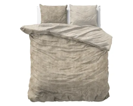 Sleeptime Flanel Washed Cotton Taupe 200 x 200/220 cm