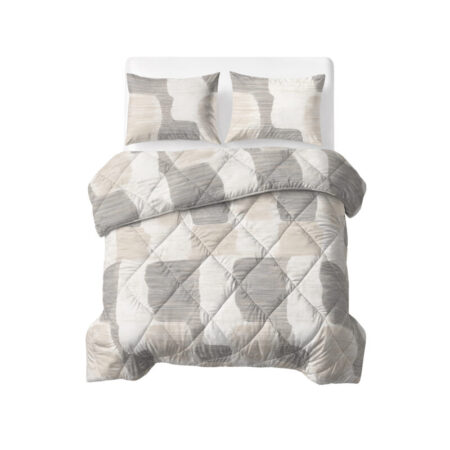 Sleeptime Lazy Dekbed Katoen Checkered Beige/Grijs 200 x 220 cm