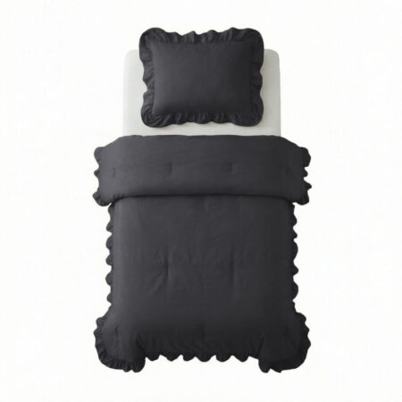 Sleeptime Lazy Dekbed Ruffles Antraciet 140 x 200 cm