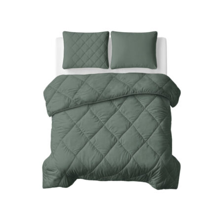Sleeptime Lazy Dekbed Uni Grijs/Groen 200 x 200 Met Kussenslopen cm