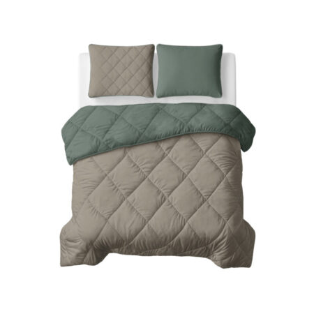 Sleeptime Lazy Dekbed Uni Groen/Taupe Grijs 240 x 200 Met Kussenslopen cm