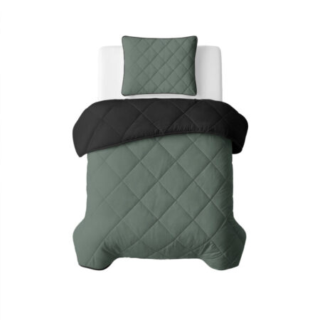 Sleeptime Lazy Dekbed Uni Groen/Zwart 140 x 200 Met Kussensloop cm