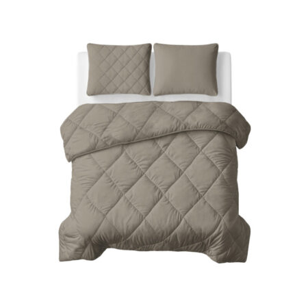 Sleeptime Lazy Dekbed Uni Taupe/Grijs 200 x 200 Met Kussenslopen cm