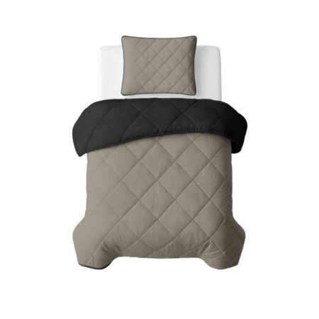 Sleeptime Lazy Dekbed Uni Taupe/Zwart 140 x 200 Met Kussensloop cm