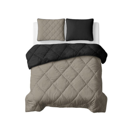 Sleeptime Lazy Dekbed Uni Taupe/Zwart 200 x 200 Met Kussenslopen cm