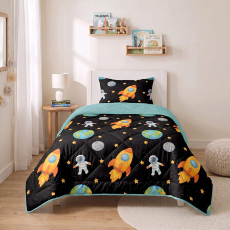 Sleeptime Lazy Kids Dekbed Astronaut Zwart 140 x 200 cm