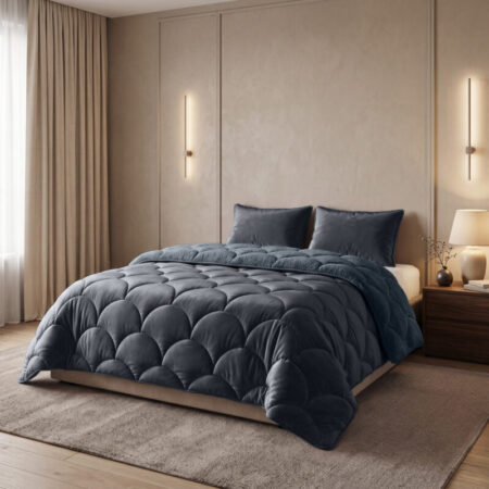 Sleeptime Lazy Teddy/Velvet  Antraciet 240x200cm + 2x60x70 cm