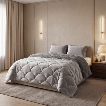 Sleeptime Lazy Teddy/Velvet  Taupe/Grijs 200x200cm + 2x60x70 cm