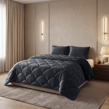 Sleeptime Lazy Teddy/Velvet Zwart 240x200cm + 2x60x70 cm