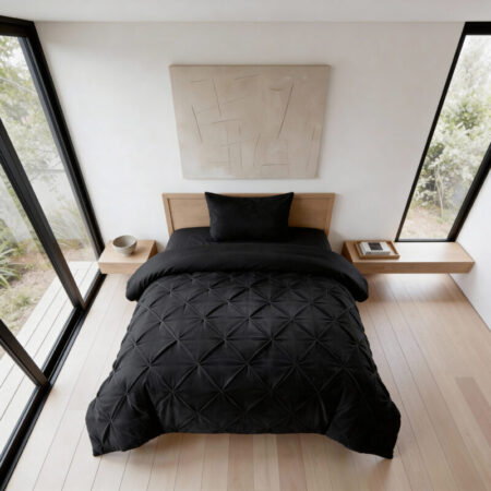 Sleeptime Lazy Velvet Pintuck Zwart 140 x 220 cm