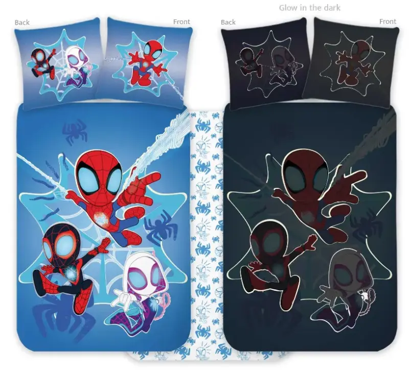 Spidey Peuterdekbedovertrek Glow in the dark - 100 x 135 cm - Katoen