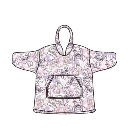 Disney Lilo & Stitch hoodie poncho Angel roze maat XS - L - polyester