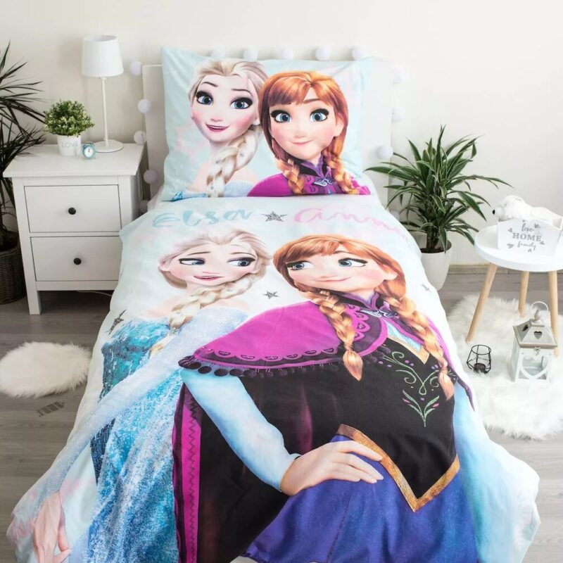 Disney Frozen Dekbedovertrek Anna & Elsa - 140 x 200 cm - Katoen - 70 x 90 cm - Afbeelding 2